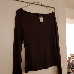 brown never worn silk top